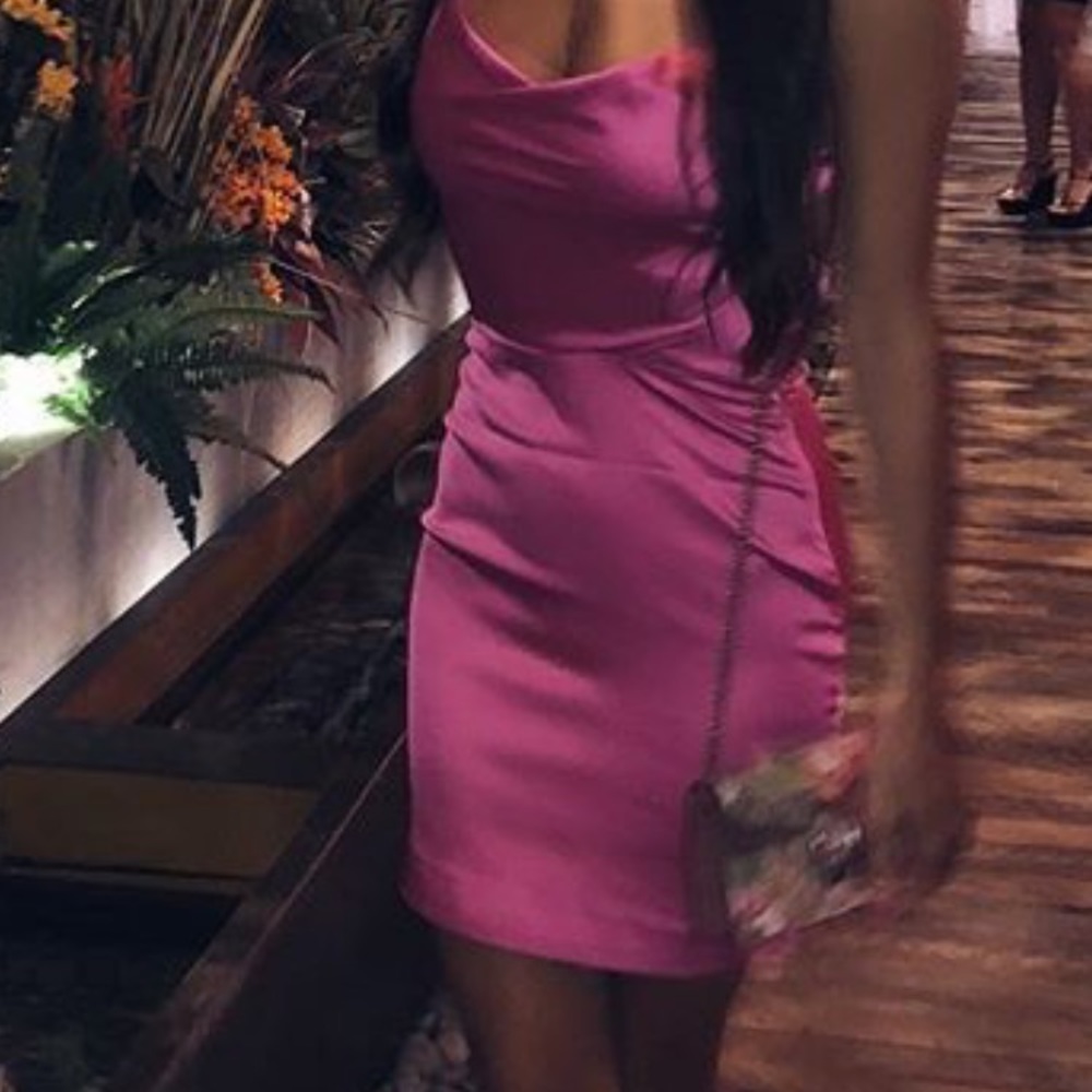 Pink silk dress